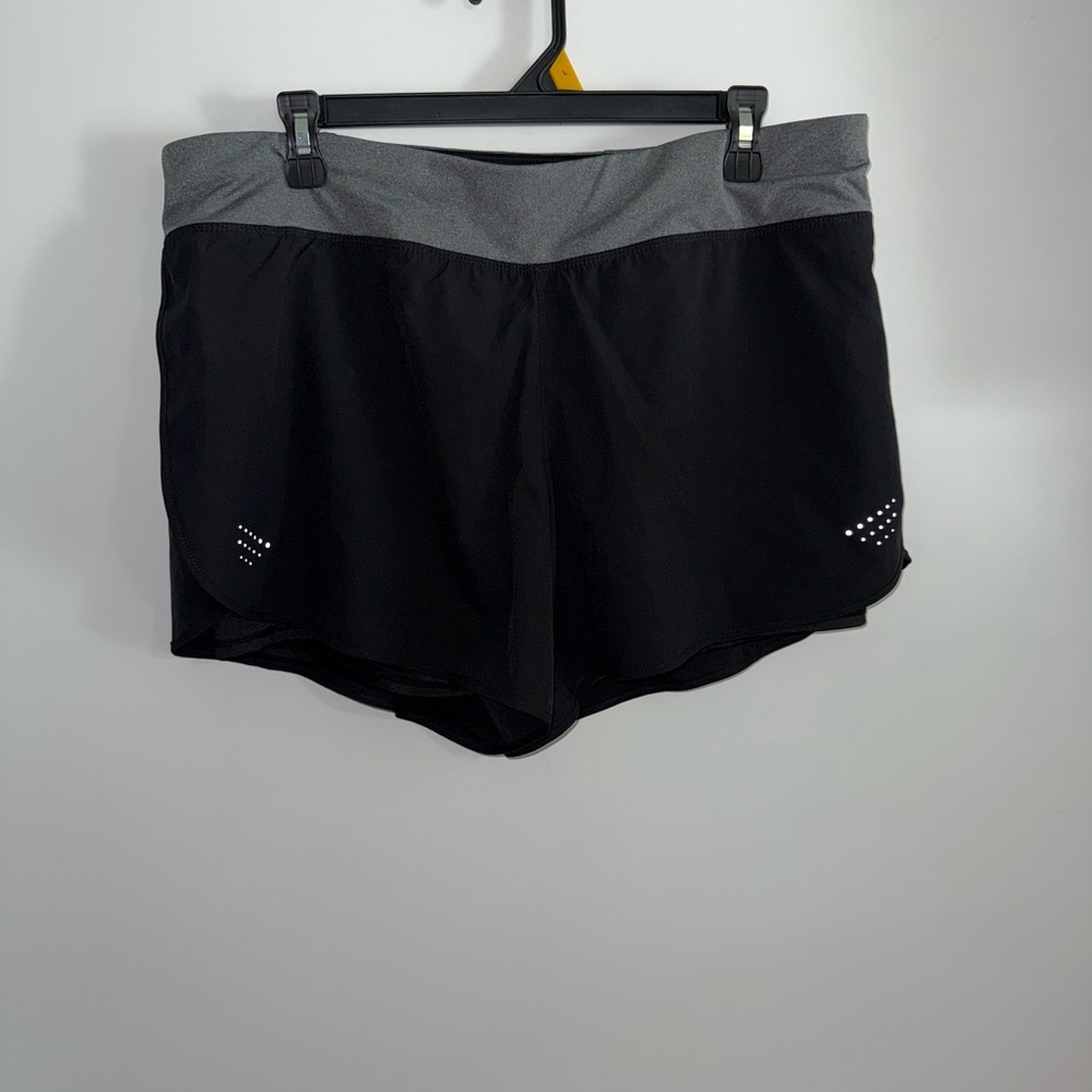 Avia Women's Black and Gray Athletic Shorts